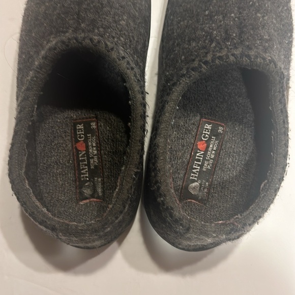 Haflinger charcoal grey slip on clogs shoes pure new wool from Germany size 38 - Picture 7 of 9